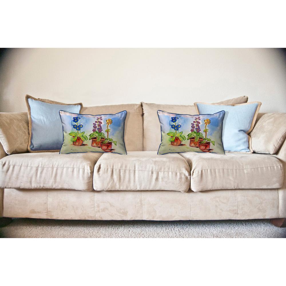 Potted Flowers Large Indoor/Outdoor Pillow 16x20. Picture 3