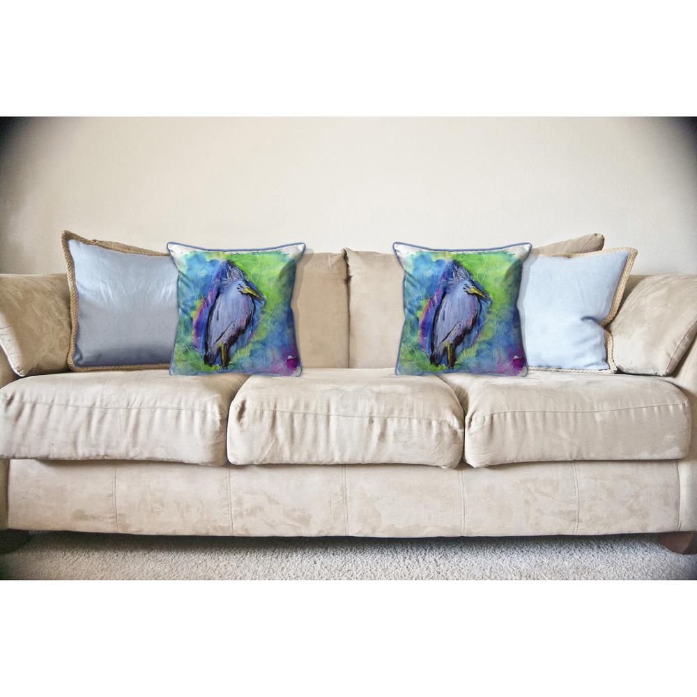 Little Blue Heron Large Indoor/Outdoor Pillow 18x18. Picture 3