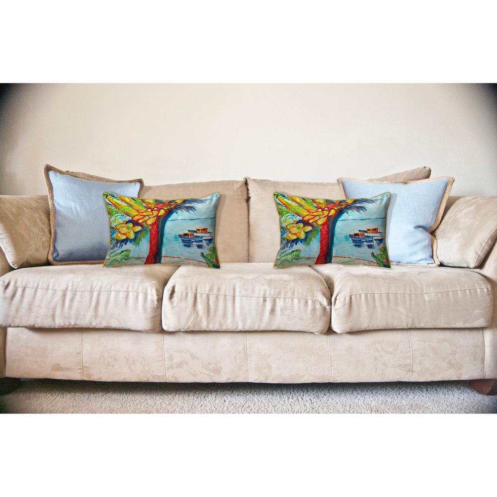 Cocoa Nuts & Boats Large Indoor/Outdoor Pillow 18x18. Picture 3
