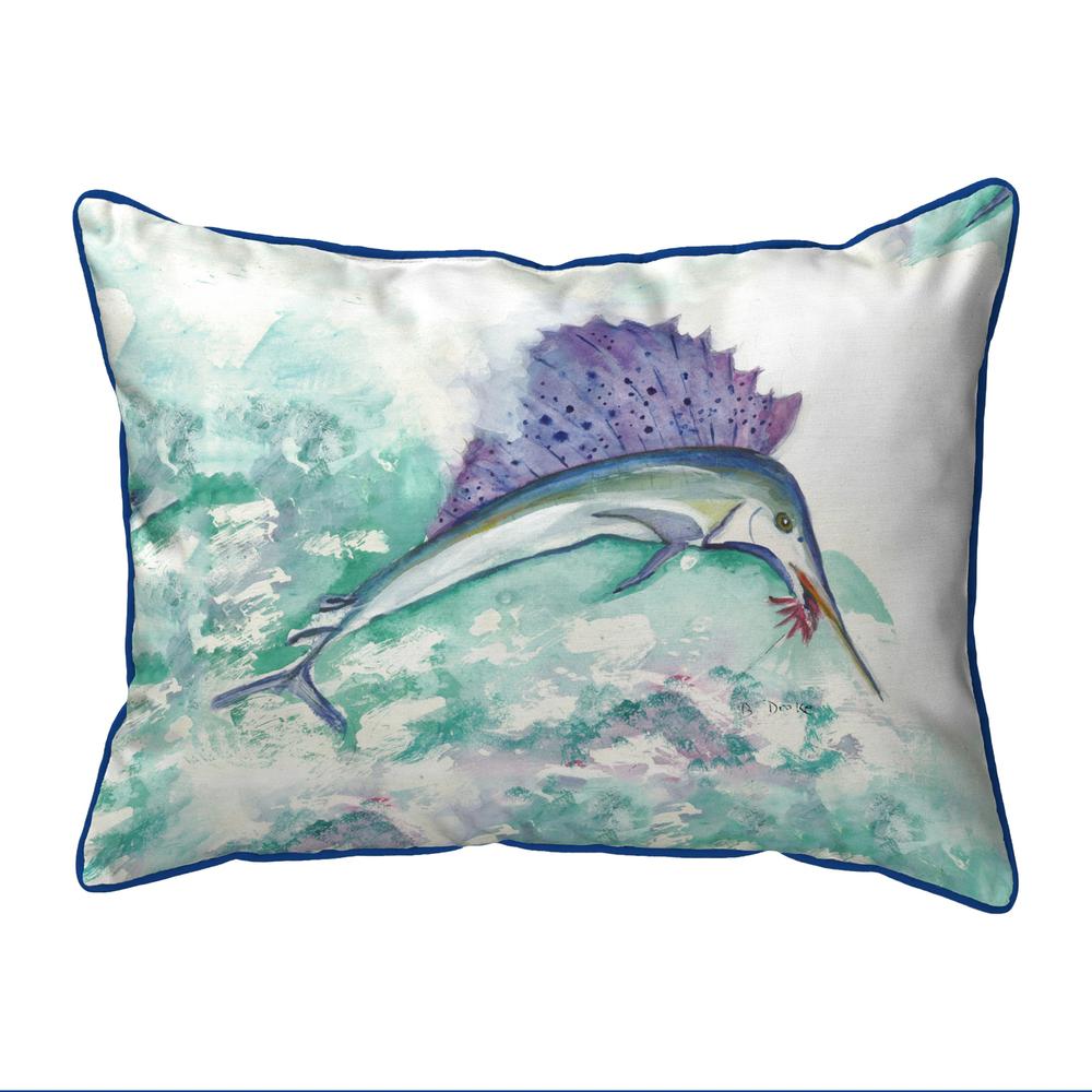 Betsy's Sailfish Large Indoor/Outdoor Pillow 16x20. Picture 1