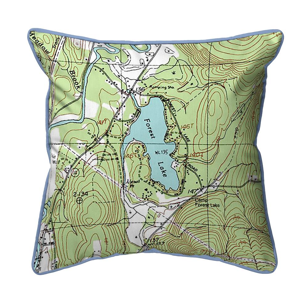 Forest Lake, NH Nautical Map Large Corded Indoor/Outdoor Pillow 18x18. Picture 1