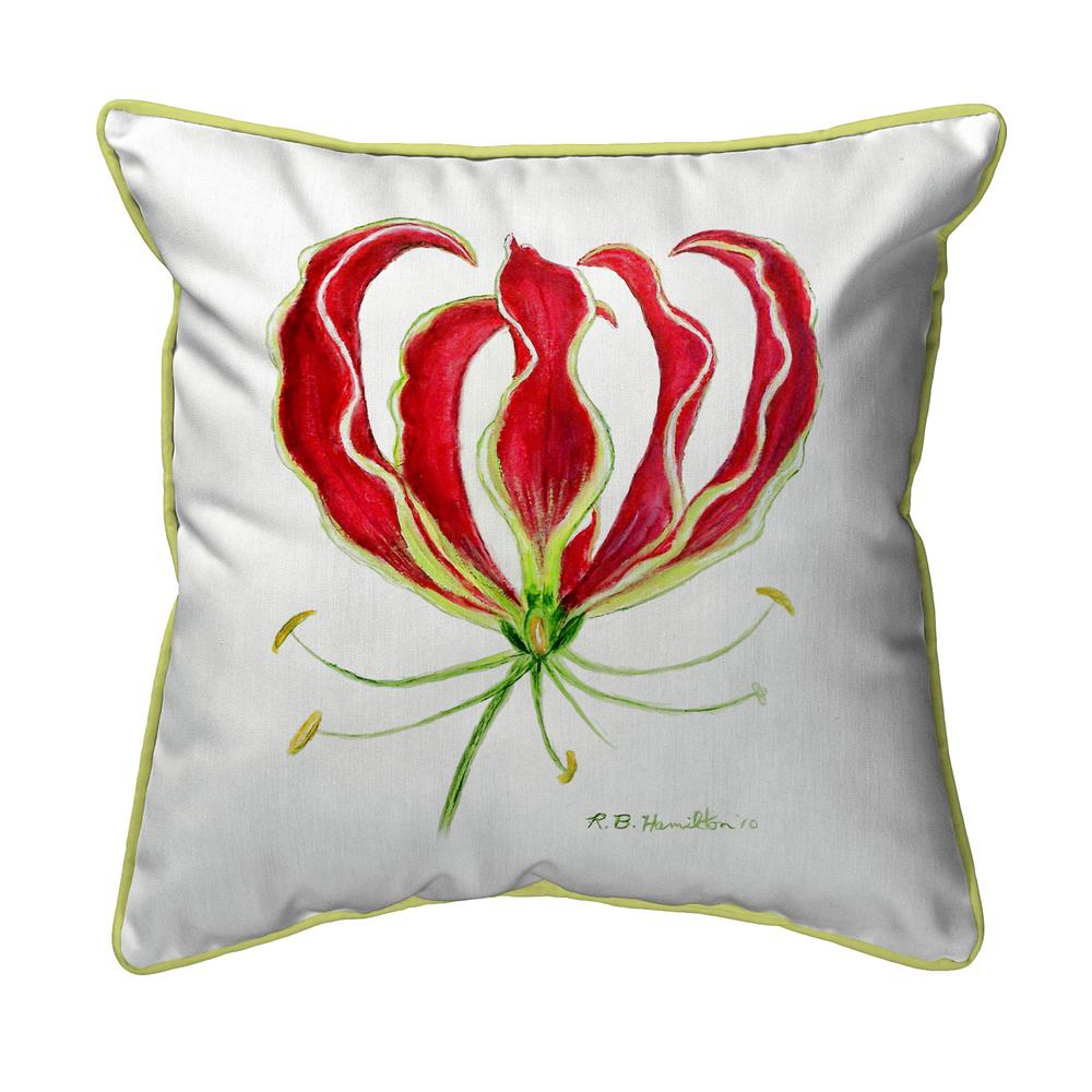 Red Lily Large Indoor/Outdoor Pillow 18x18. Picture 1