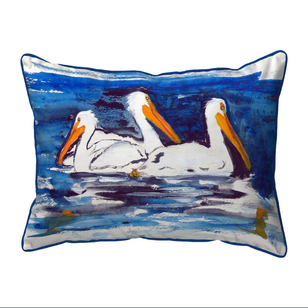 Three Pelicans Large Indoor/Outdoor Pillow 16x20. Picture 1