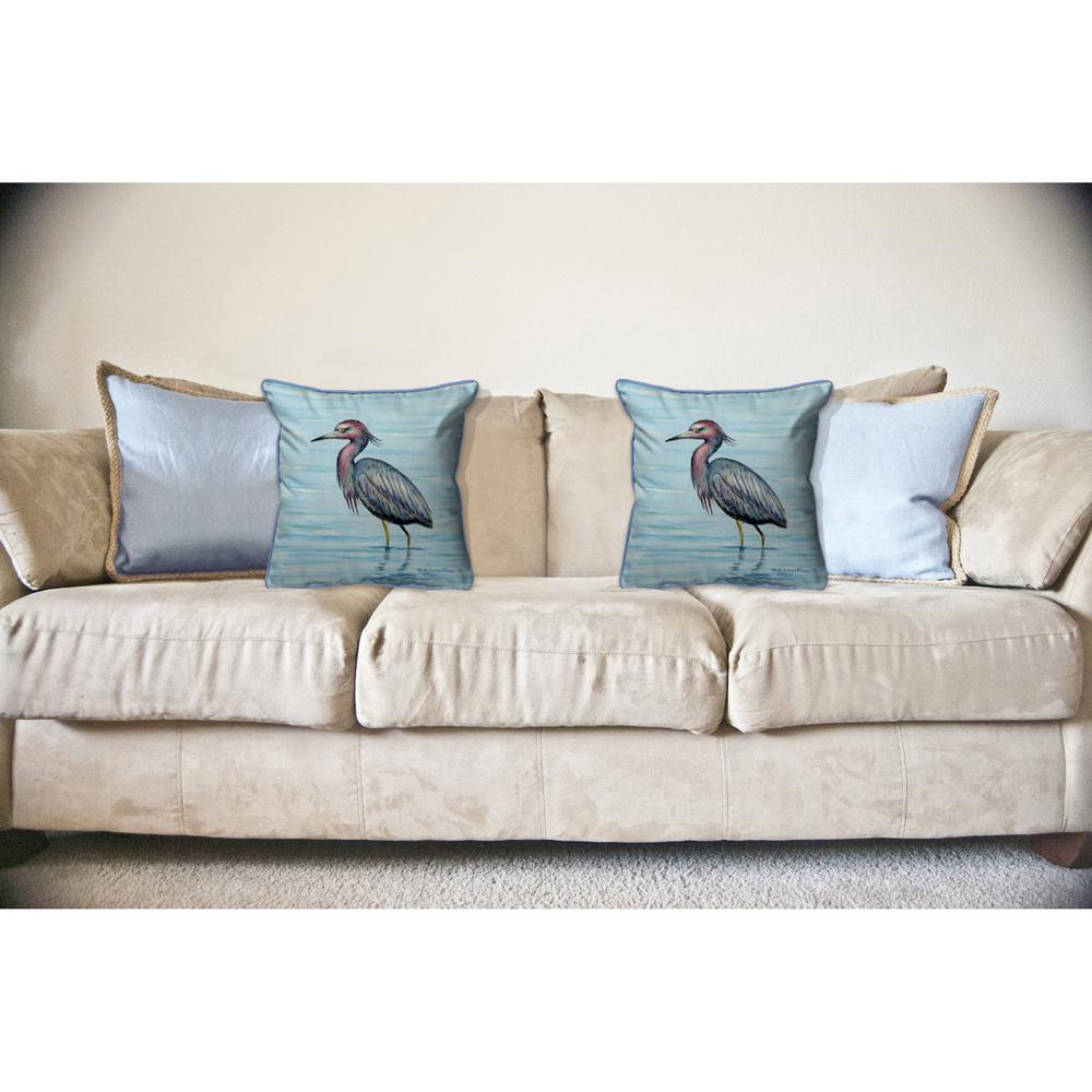 Dick's Little Blue Heron Large Indoor/Outdoor Pillow 18x18. Picture 3