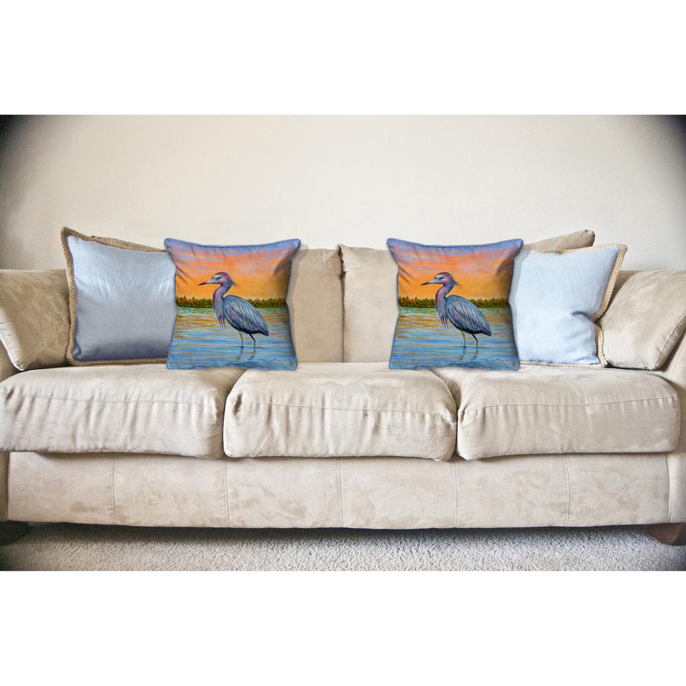 Heron & Sunset Large Indoor/Outdoor Pillow 18x18. Picture 3
