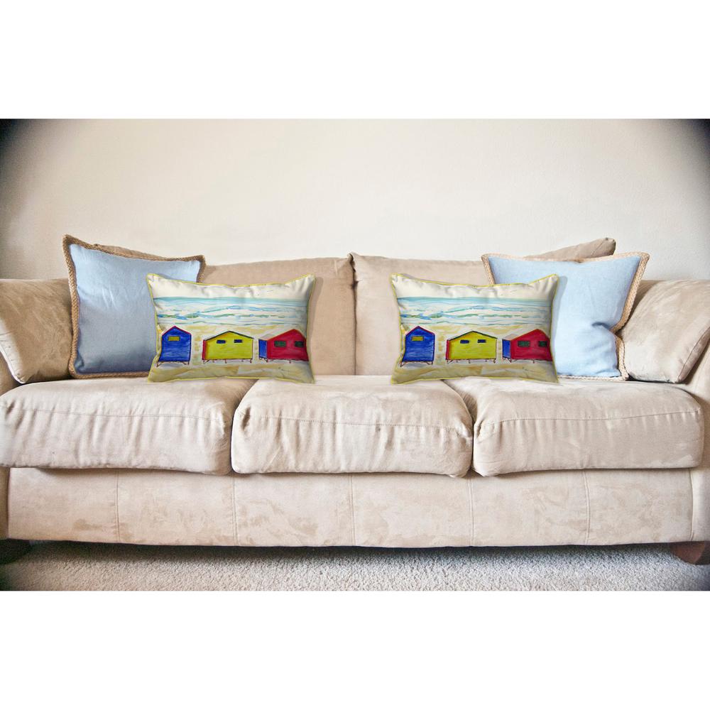 Beach Bungalows Large Indoor/Outdoor Pillow 16x20. Picture 3