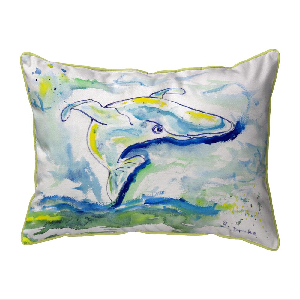 Blue Whale Large Indoor/Outdoor Pillow 16x20. Picture 1