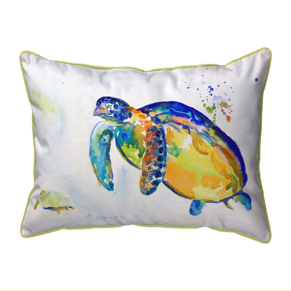Blue Sea Turtle II Large Indoor/Outdoor Pillow 16x20. Picture 1