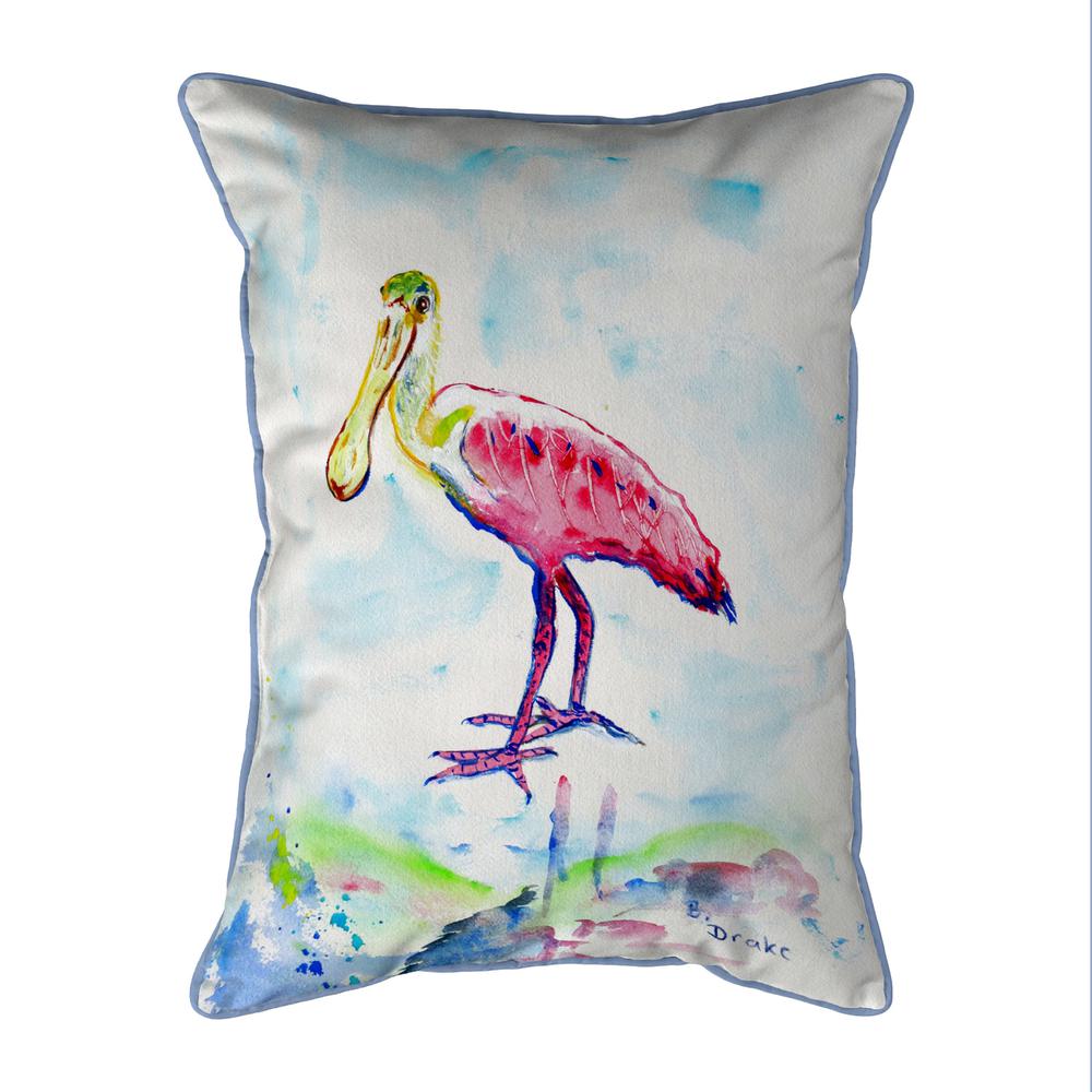 Betsy's Pink Spoonbill Large Indoor/Outdoor Pillow 16x20. Picture 1