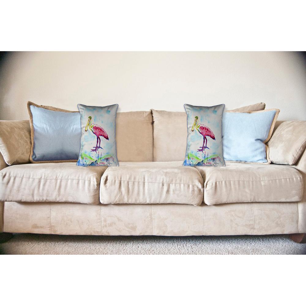 Betsy's Pink Spoonbill Large Indoor/Outdoor Pillow 16x20. Picture 3