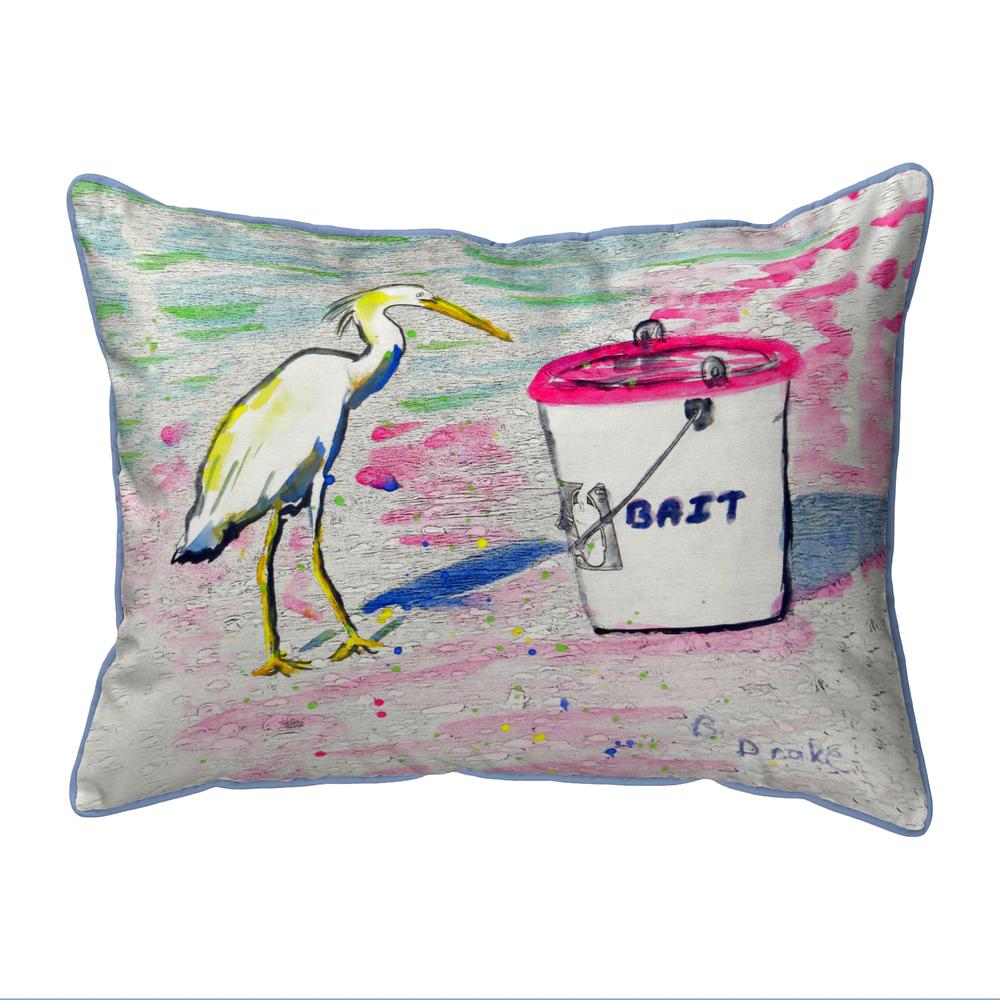 Hungry Egret Large Indoor/Outdoor Pillow 16x20. Picture 1