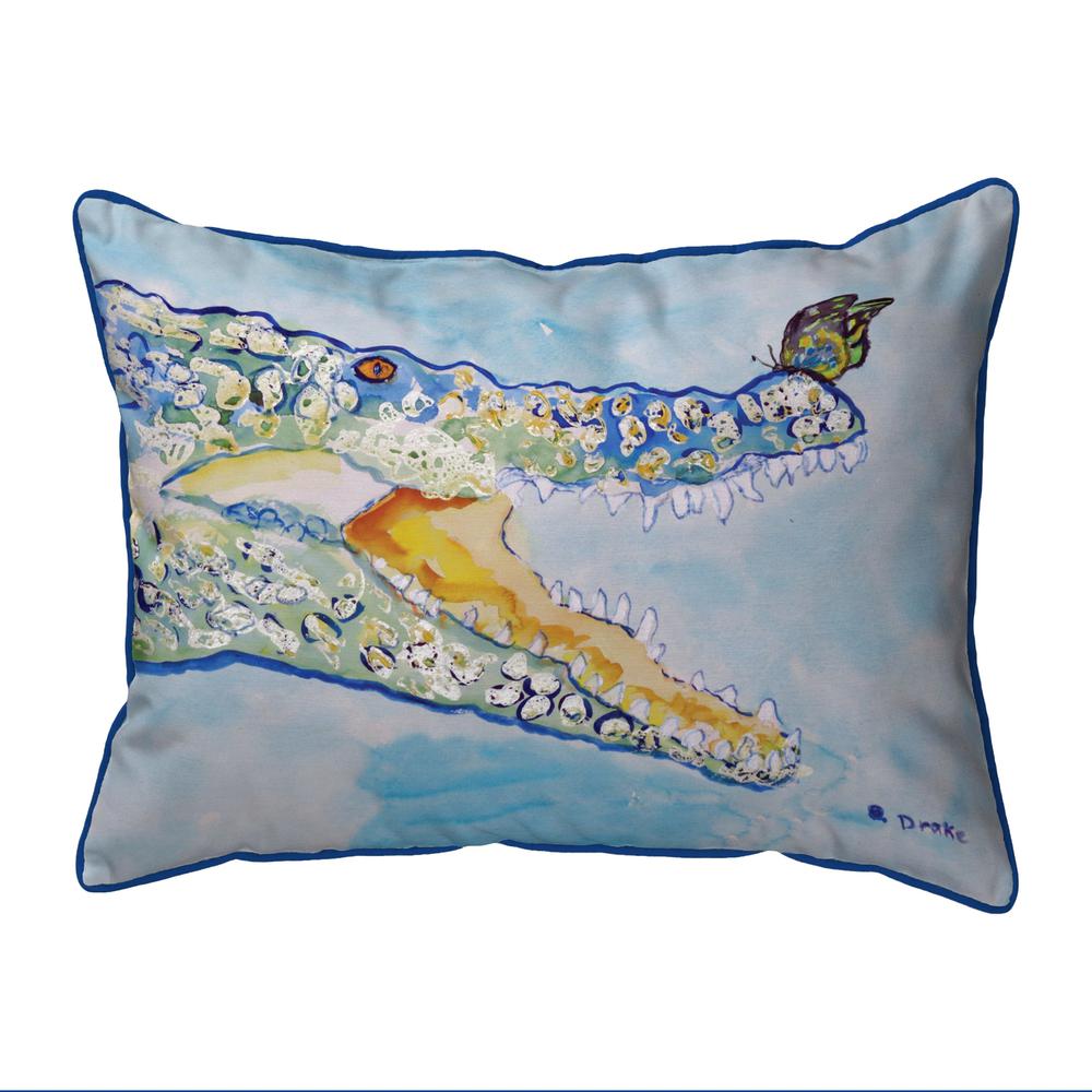 Croc & ButterFly Large Indoor/Outdoor Pillow 16x20. Picture 1