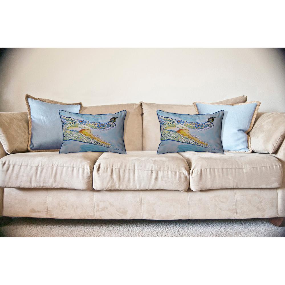 Croc & ButterFly Large Indoor/Outdoor Pillow 16x20. Picture 3
