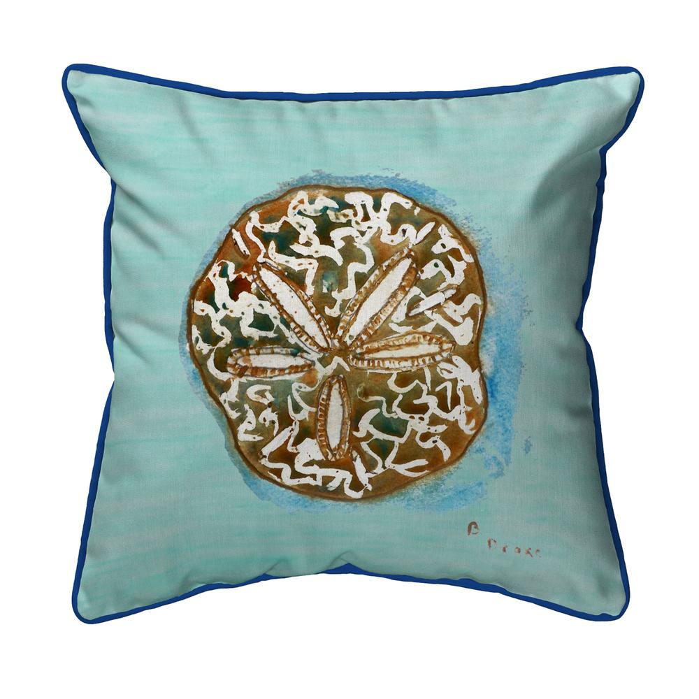Sand Dollar - Teal Large Indoor/Outdoor Pillow 18x18. Picture 1