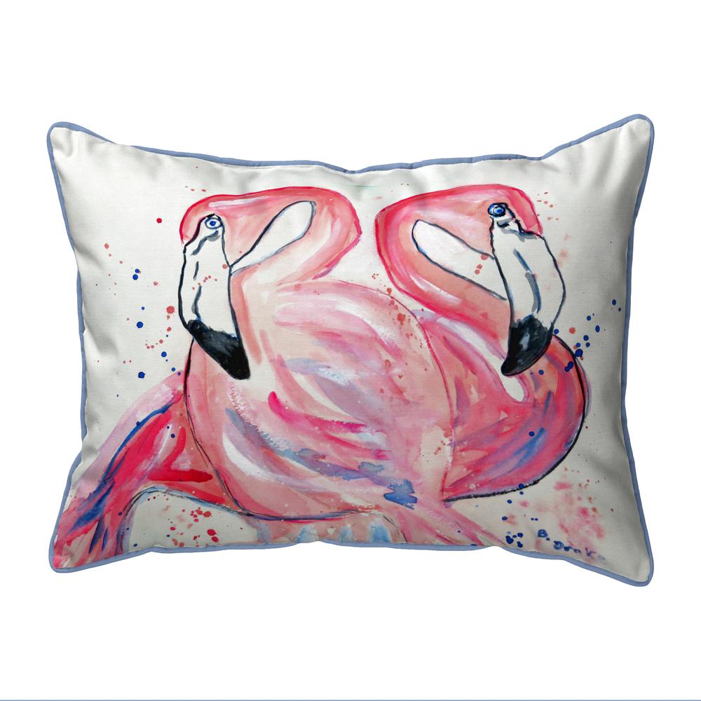 Betsy's Flamingos Large Indoor/Outdoor Pillow 16x20. Picture 1
