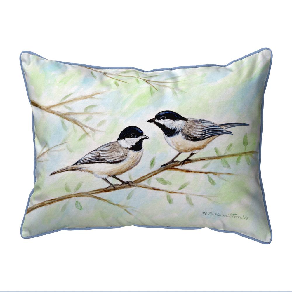 Dick's Chickadees Large Indoor/Outdoor Pillow 16x20. Picture 1