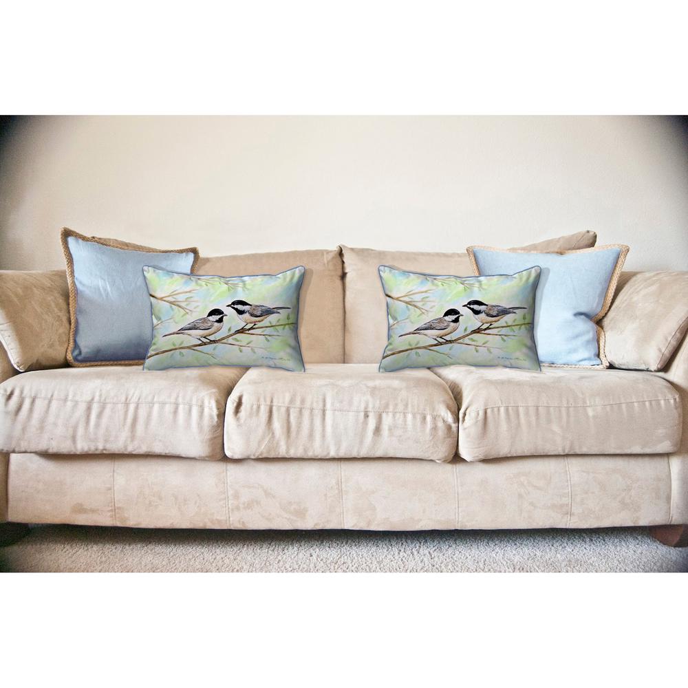 Dick's Chickadees Large Indoor/Outdoor Pillow 16x20. Picture 3