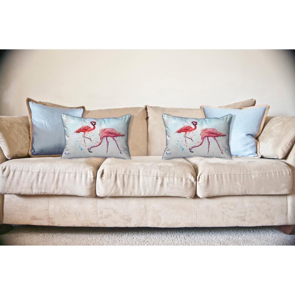 Funky Flamingos Large Indoor/Outdoor Pillow 16x20. Picture 3