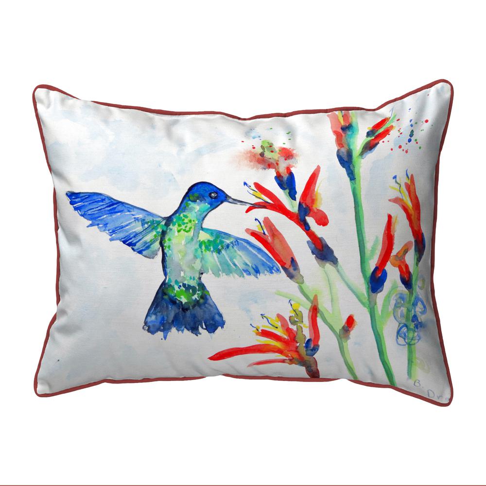 Hummingbird & Fire Plant Large Indoor/Outdoor Pillow 16x20. Picture 1