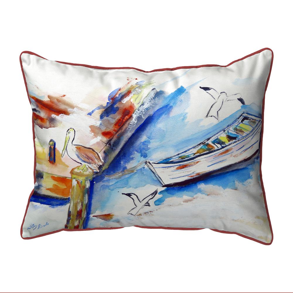 Rowboat & Birds Large Indoor/Outdoor Pillow 16x20. Picture 1