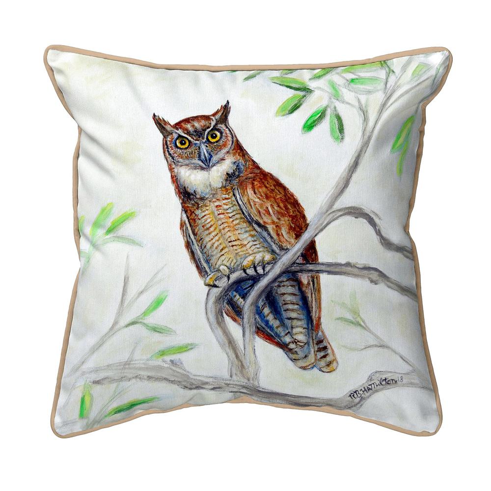 Great Horned Owl Large Indoor/Outdoor Pillow 18x18. Picture 1