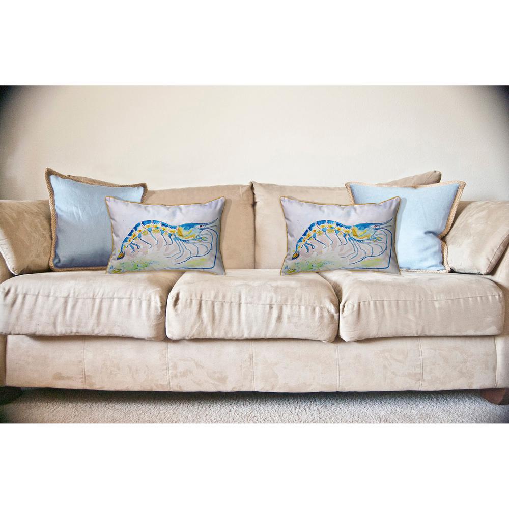 Blue Shrimp Large Indoor/Outdoor Pillow 16x20. Picture 3