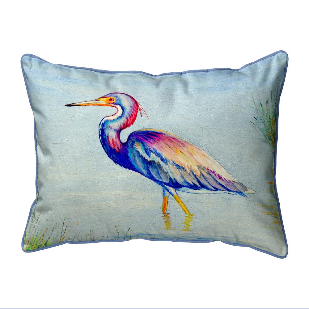 Tri-Colored Heron Large Indoor/Outdoor Pillow 16x20. Picture 1