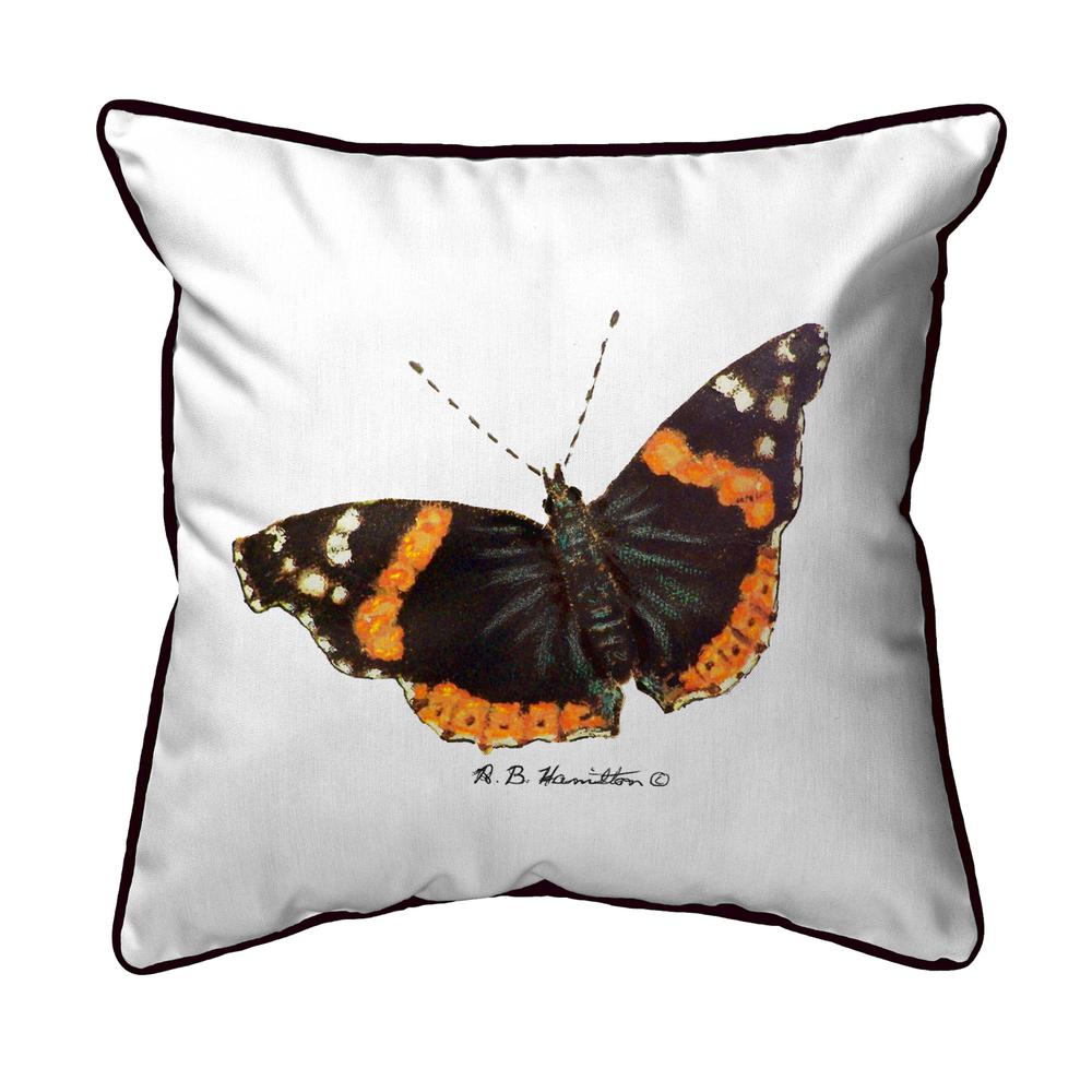 Red Admiral ButterFly Large Indoor/Outdoor Pillow 18x18. Picture 1