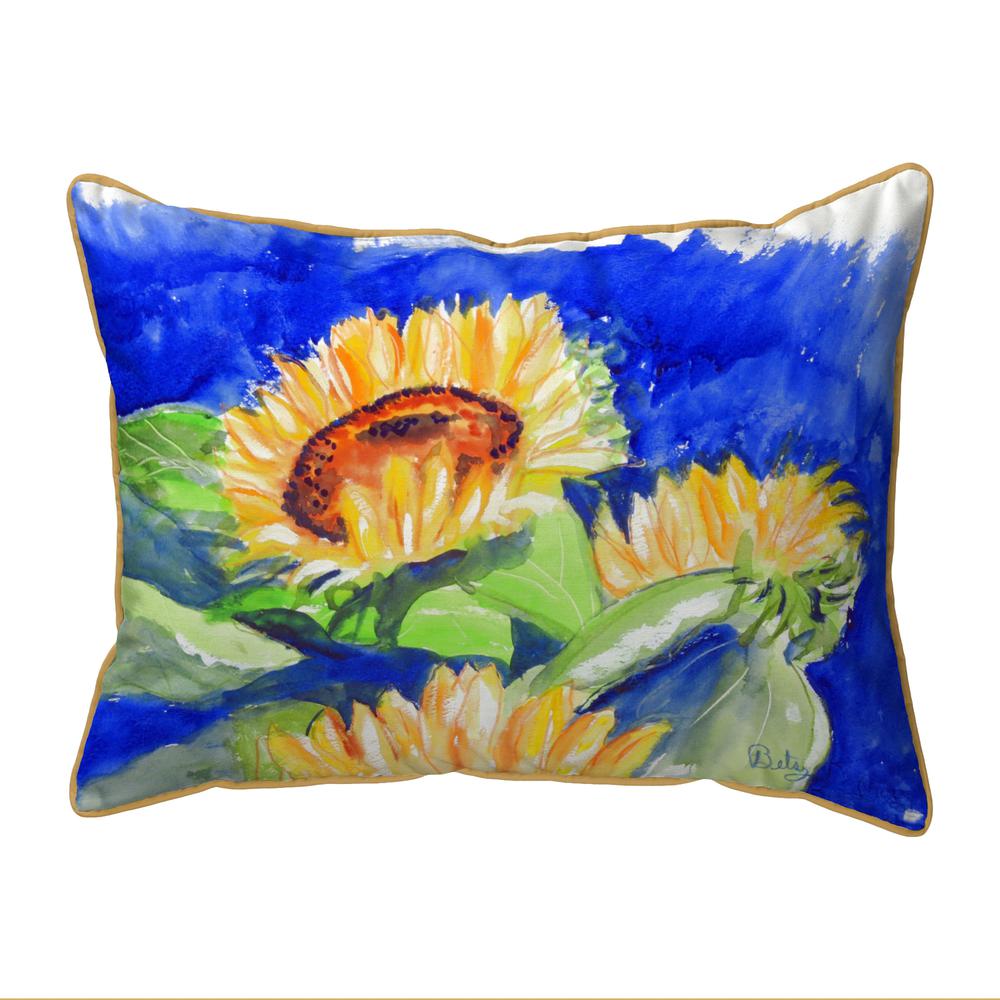 Gold Rising SunFlower Large Pillow 16x20. Picture 1