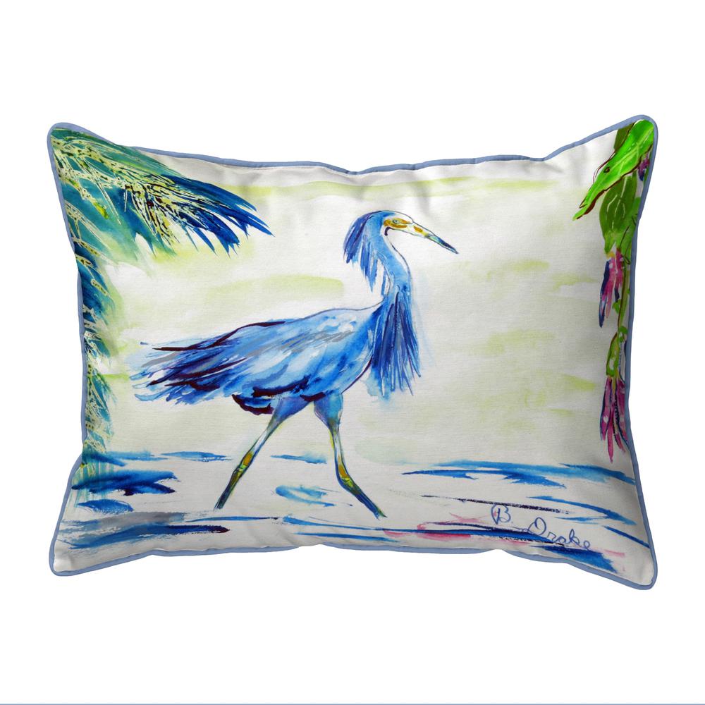 Blue Egret Large Pillow 16x20. Picture 1