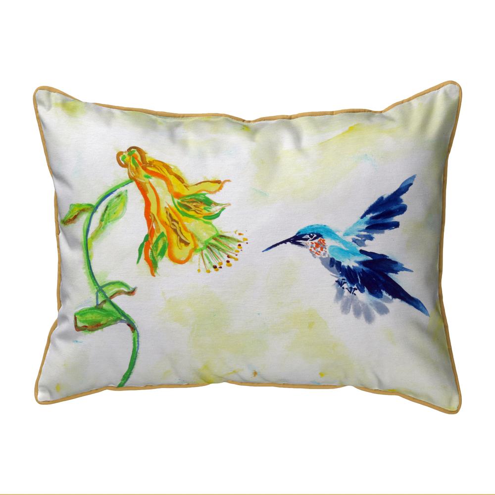 Hummingbird & Yellow Flower Large Pillow 16x20. Picture 1