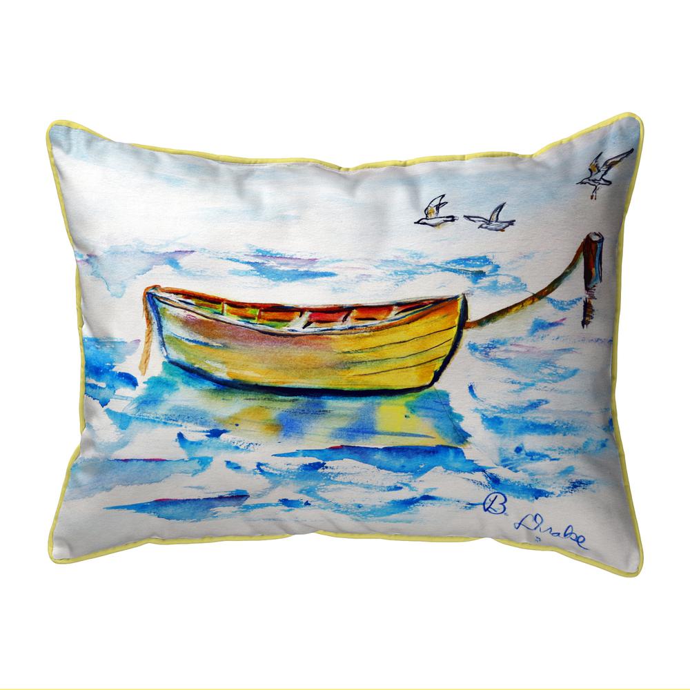 Yellow Row Boat Large Pillow 16x20. Picture 1