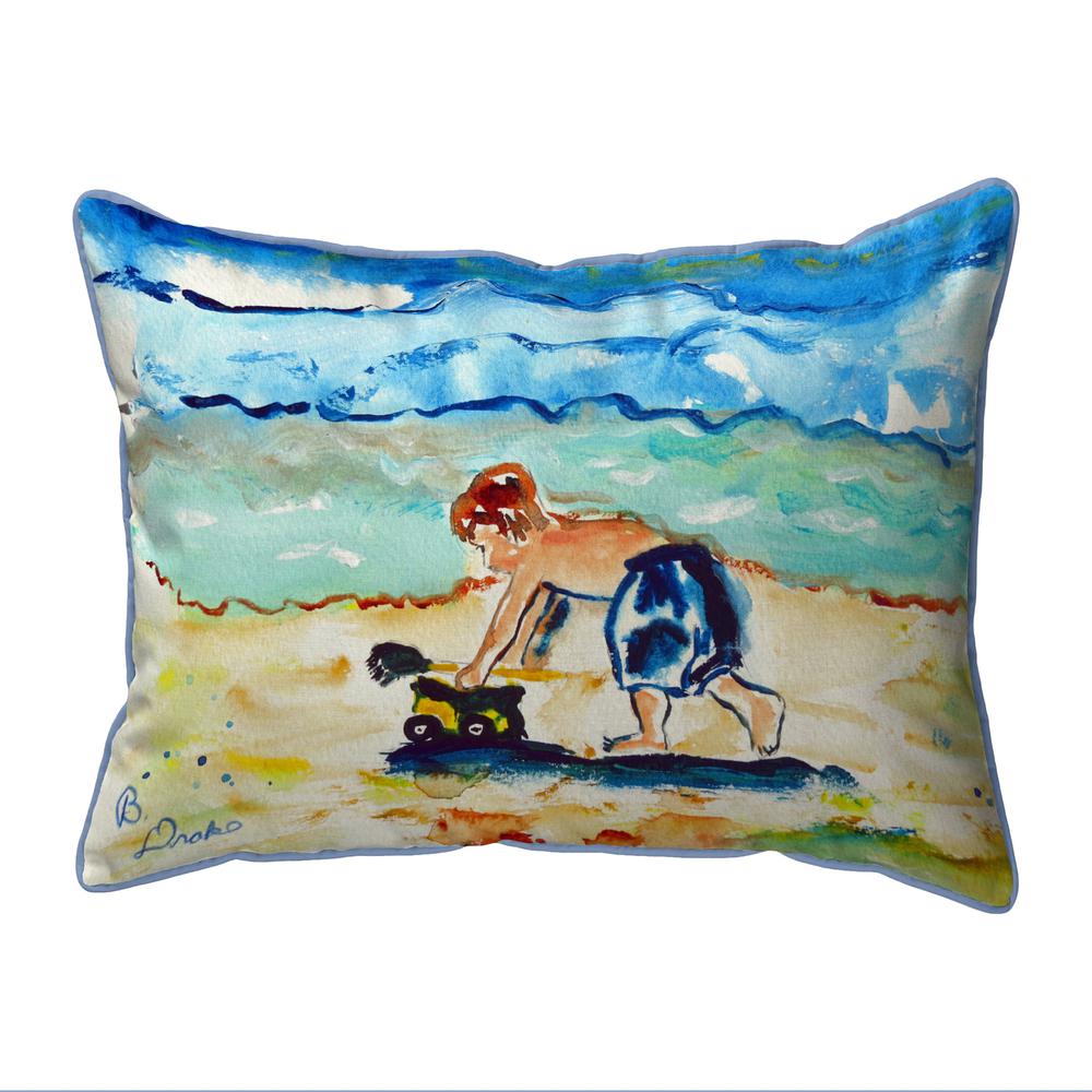 Boy & Toy Large Pillow 16x20. Picture 1