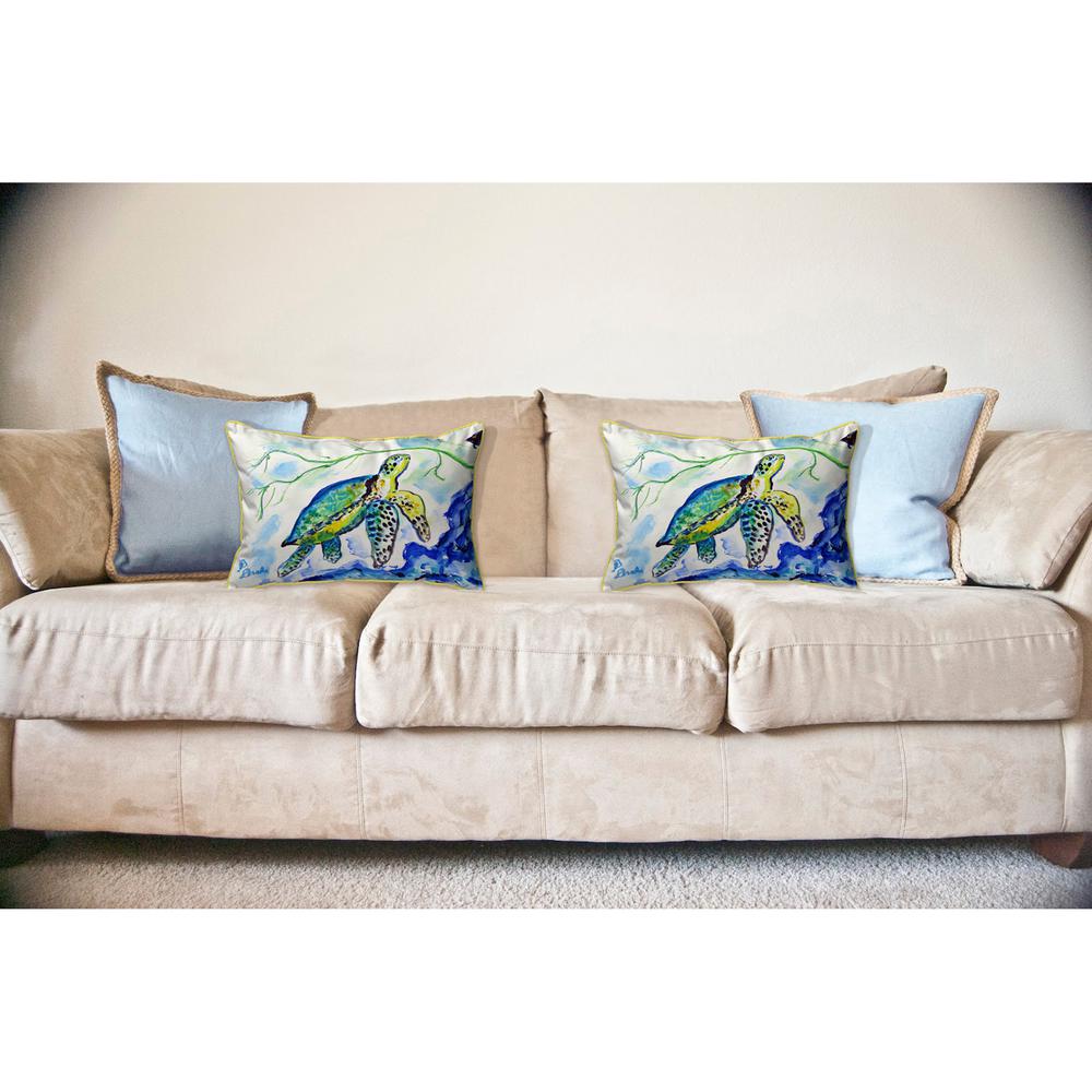 Yellow Sea Turtle Large Pillow 16x20. Picture 3