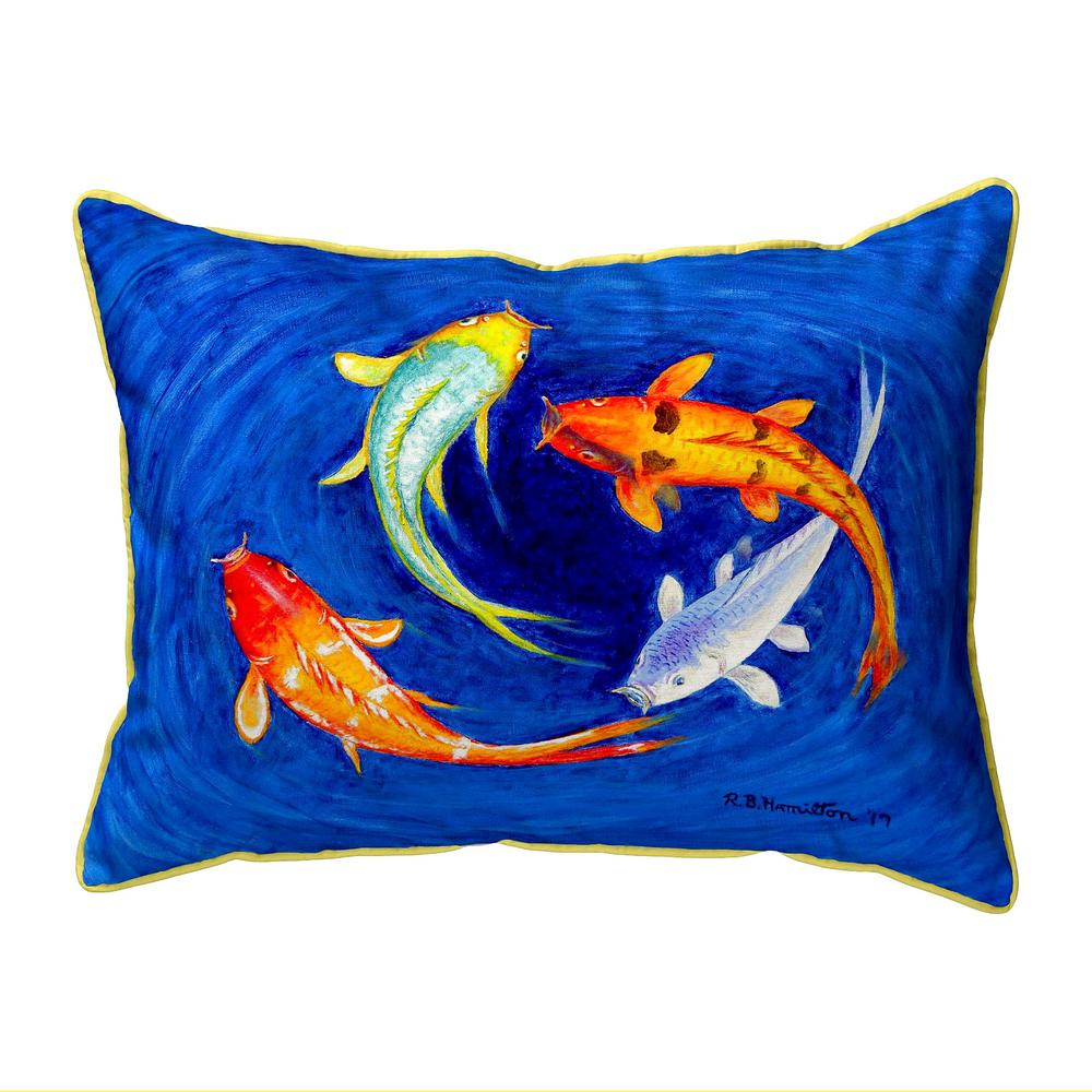 Swirling Koi Large Indoor/Outdoor Pillow 16x20. Picture 1