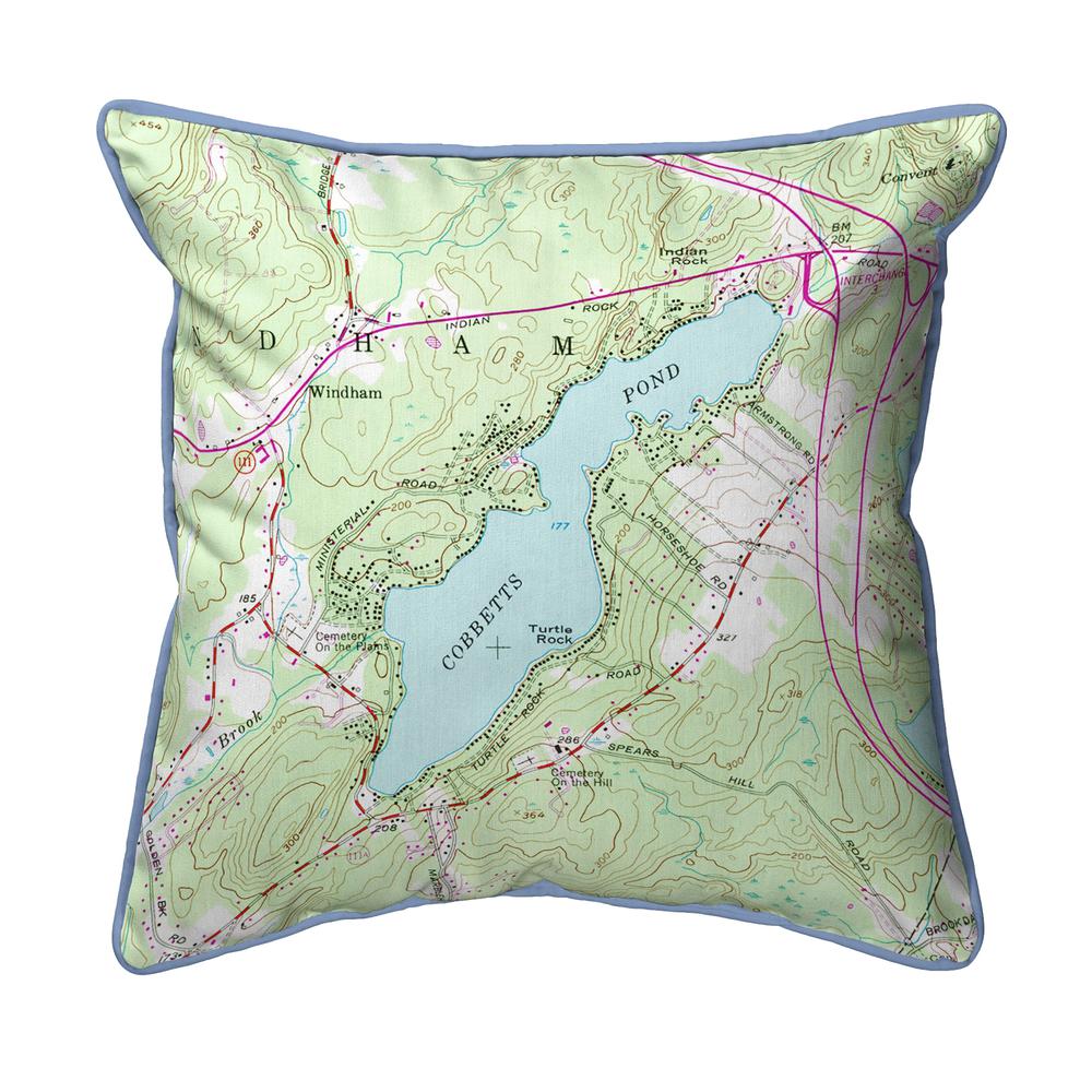Cobbetts Pond, NH Nautical Map Large Corded Indoor/Outdoor Pillow 18x18. Picture 1