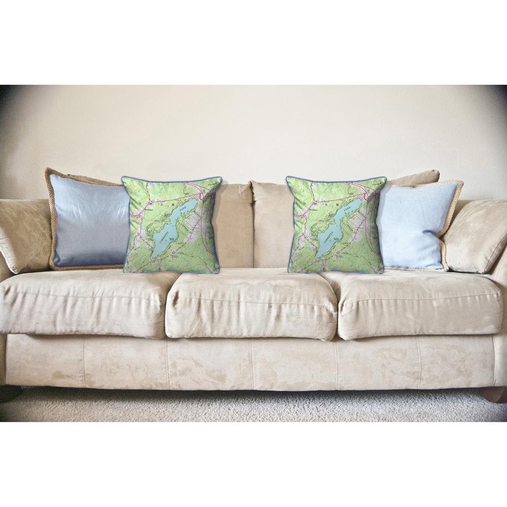 Cobbetts Pond, NH Nautical Map Large Corded Indoor/Outdoor Pillow 18x18. Picture 3