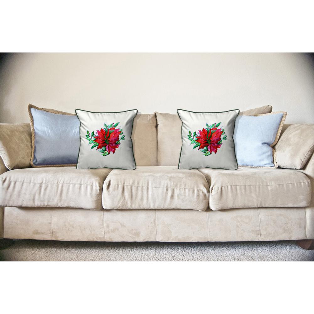 Poinsettia Large Indoor/Outdoor Pillow 18x18. Picture 3