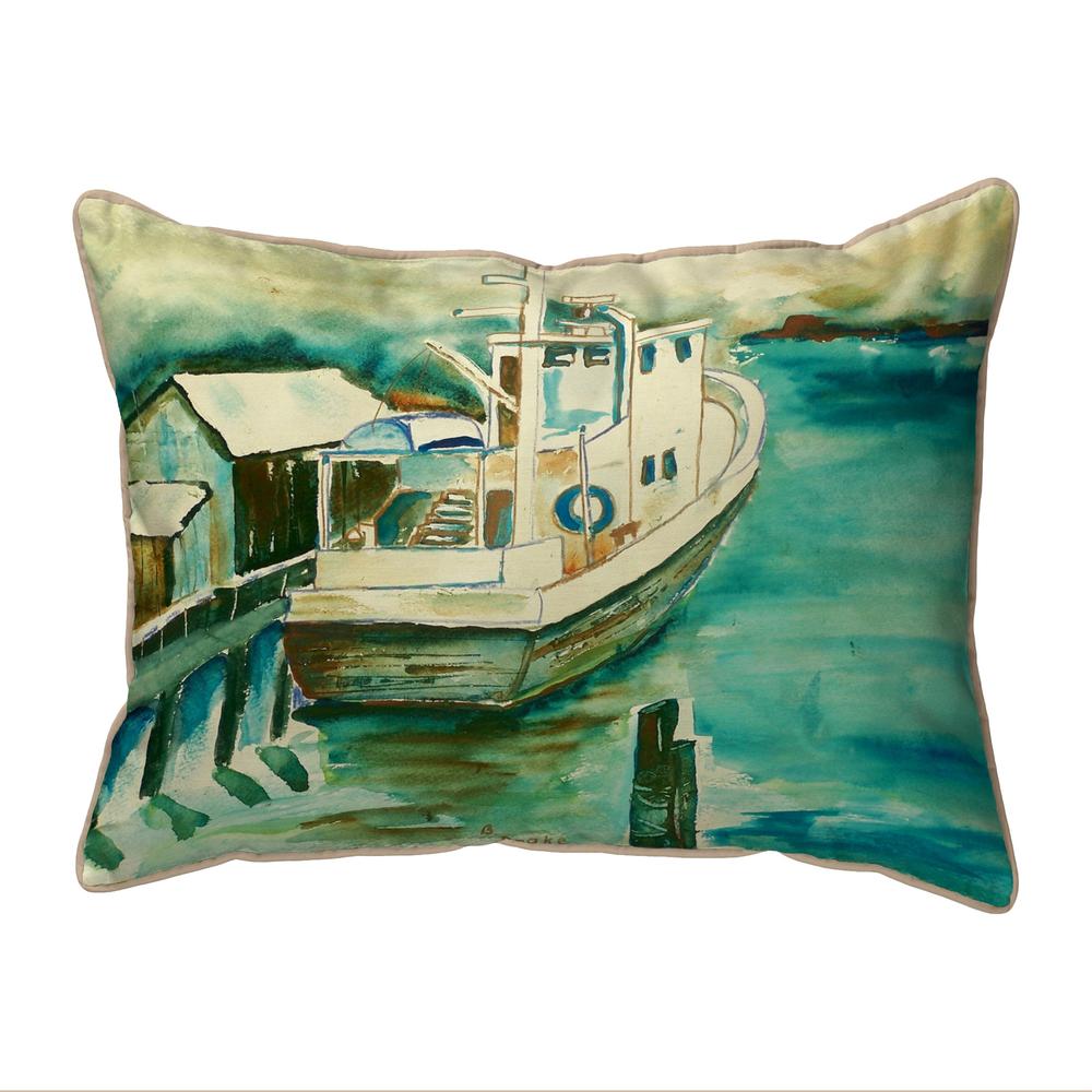 Oyster Boat Large Indoor/Outdoor Pillow 16x20. Picture 1