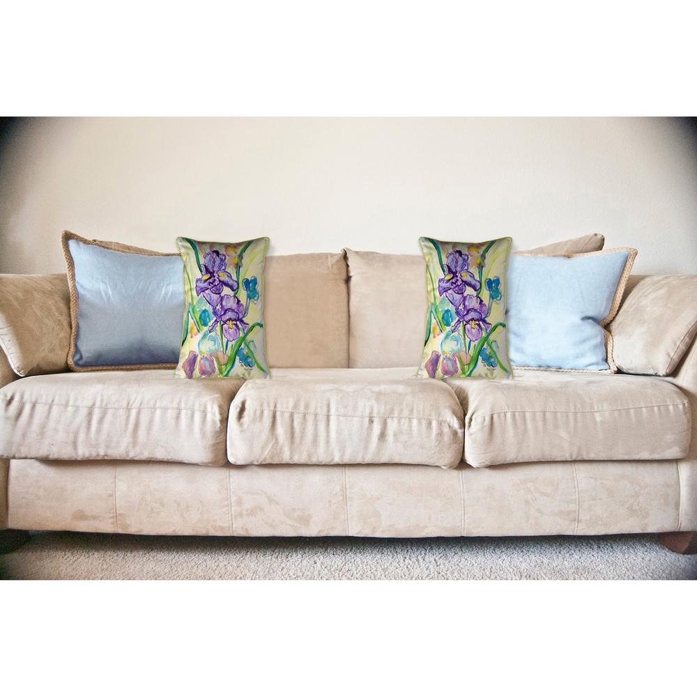 Two Irises Large Indoor/Outdoor Pillow 16x20. Picture 3