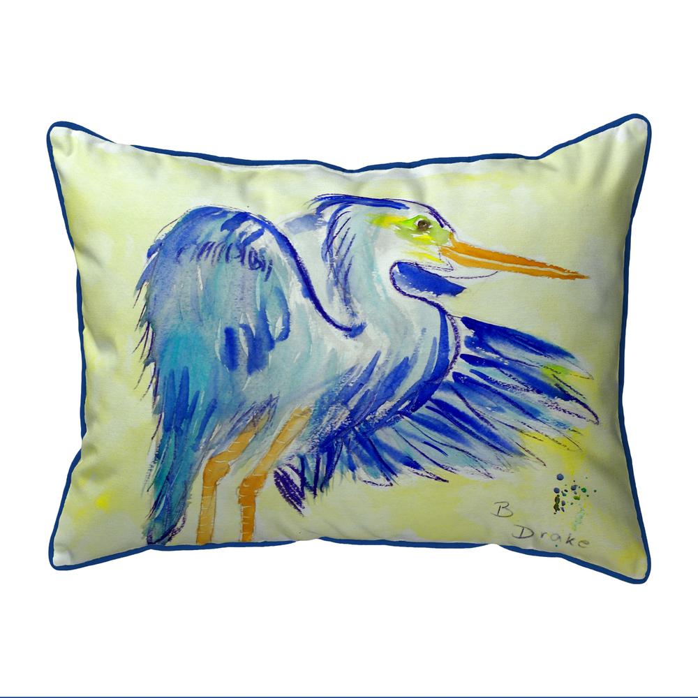 Teal Blue Heron Large Indoor/Outdoor Pillow 16x20. Picture 1