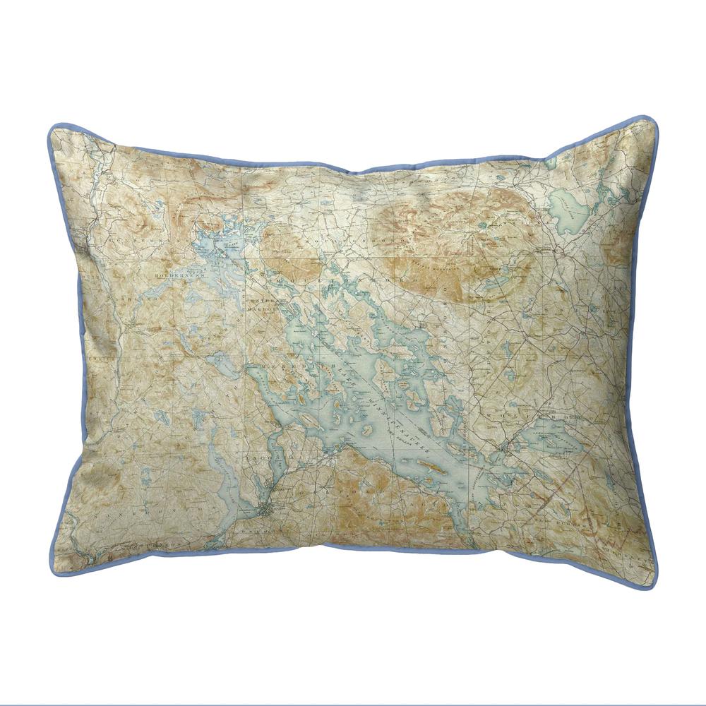 Winnipesaukee, NH Nautical Map Large Corded Indoor/Outdoor Pillow 16x20. Picture 1