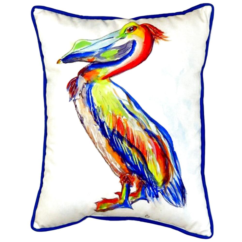 Sylvester Pelican Large Indoor/Outdoor Pillow 16x20. Picture 1