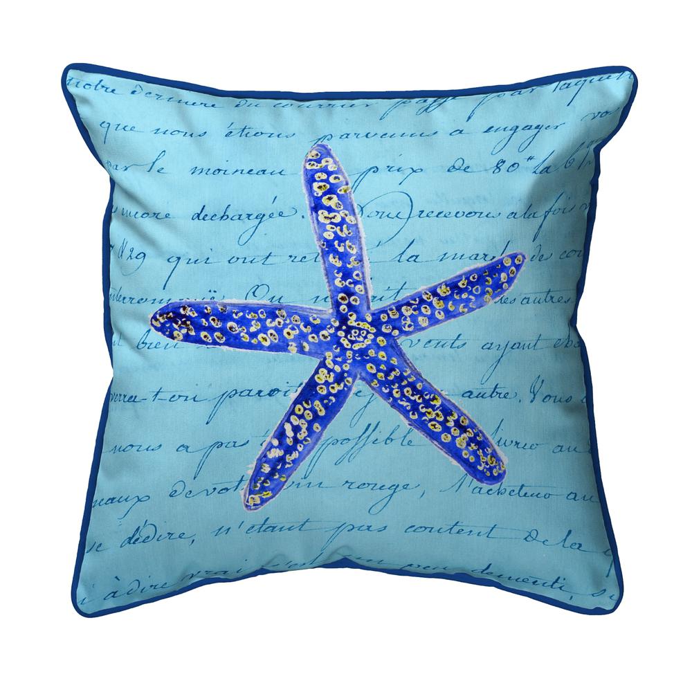 Blue Starfish Large Indoor/Outdoor Pillow 18x18. Picture 1