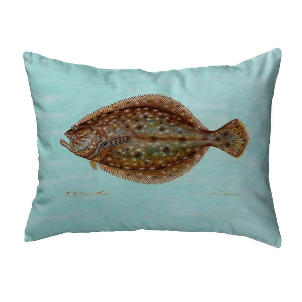 Flounder on Teal Small Noncorded Pillow. Picture 1