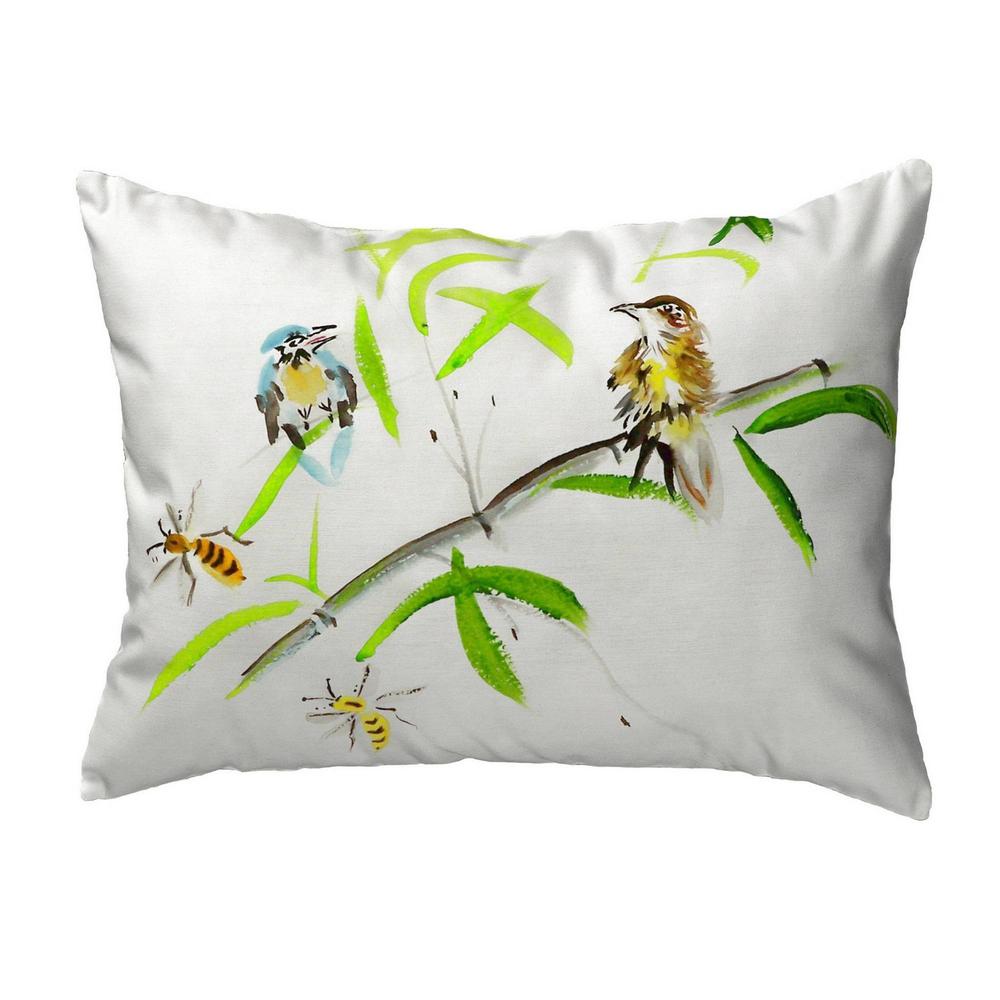 Birds & Bees I Small No-Cord Pillow 11x14. Picture 1