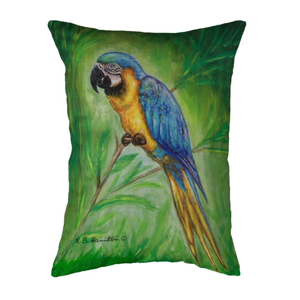 Blue Macaw Small Noncorded Pillow. Picture 1