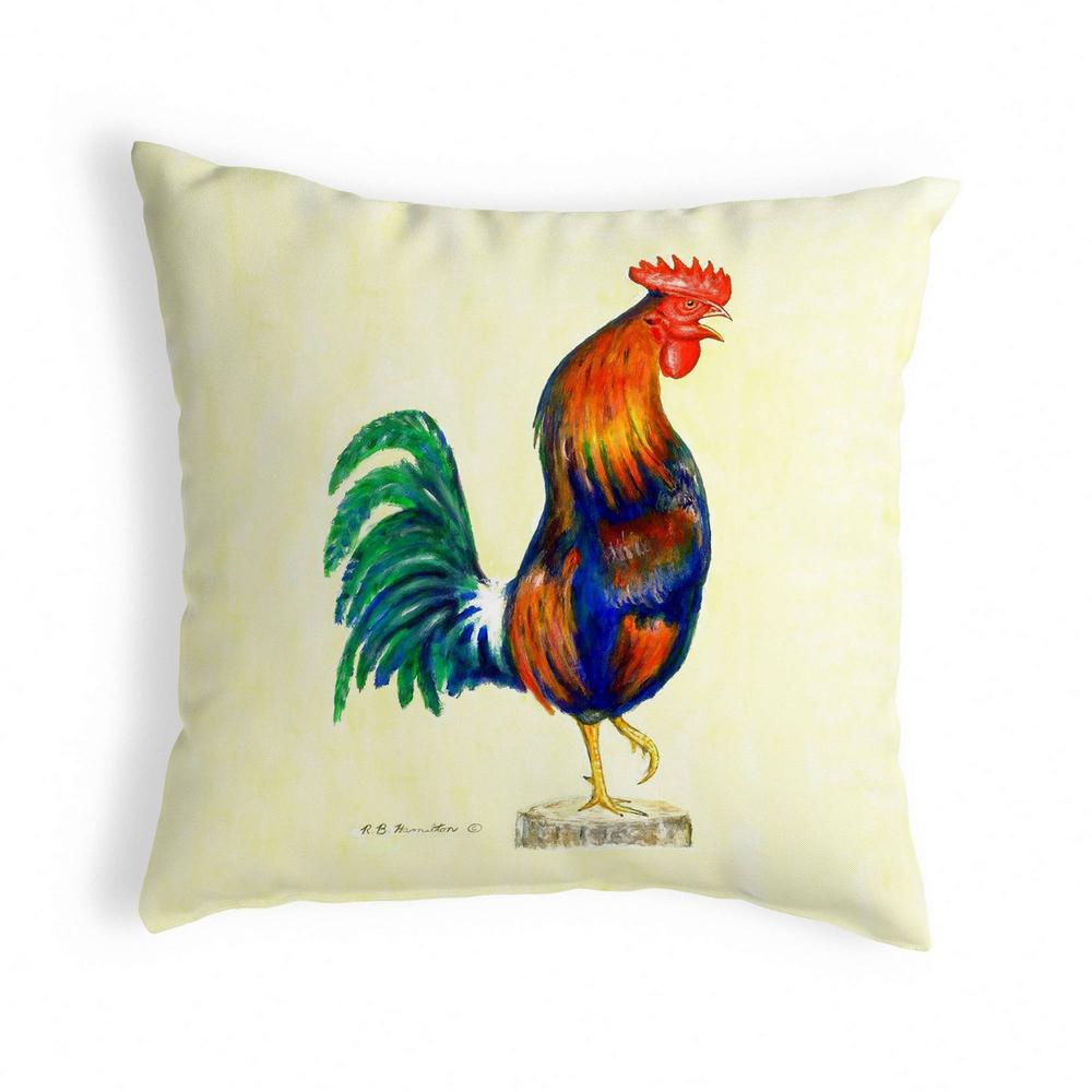 Rooster on Yellow Small Noncorded Pillow. Picture 1