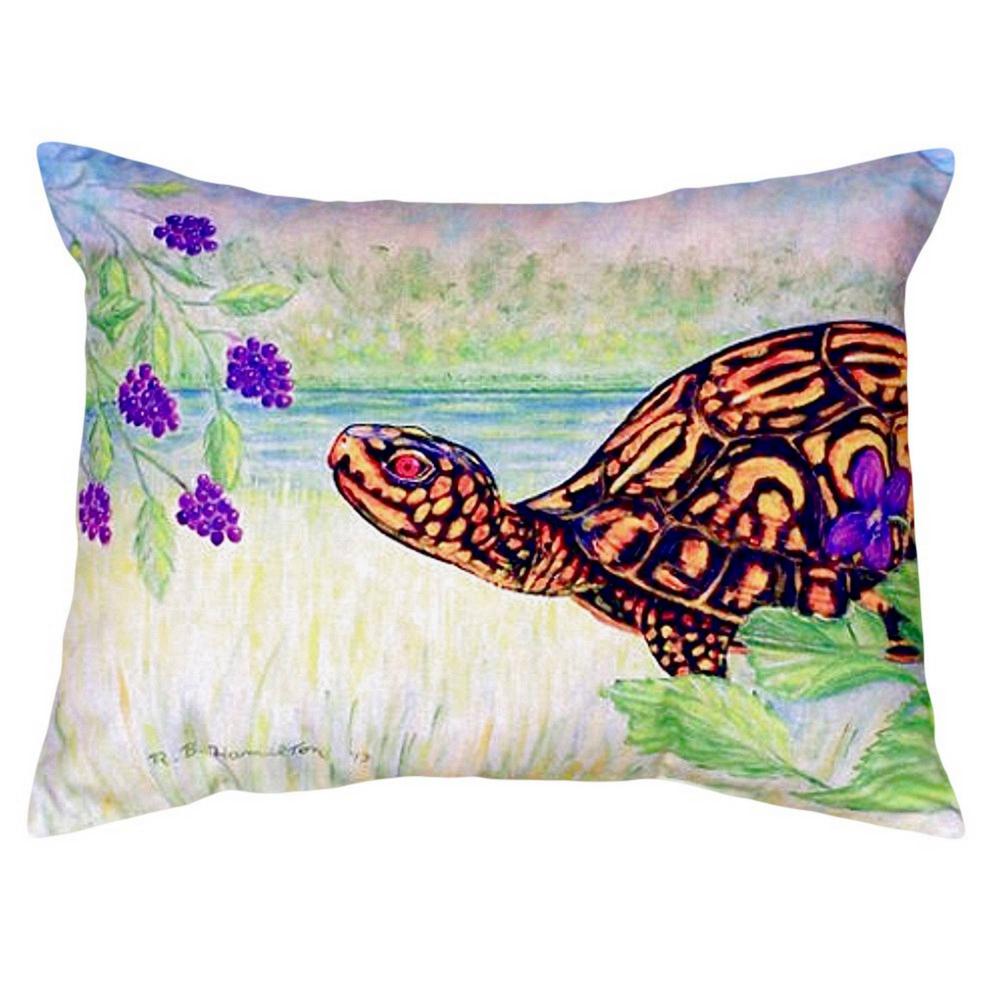 Turtle & Berries Small No-Cord Pillow 11x14. Picture 1