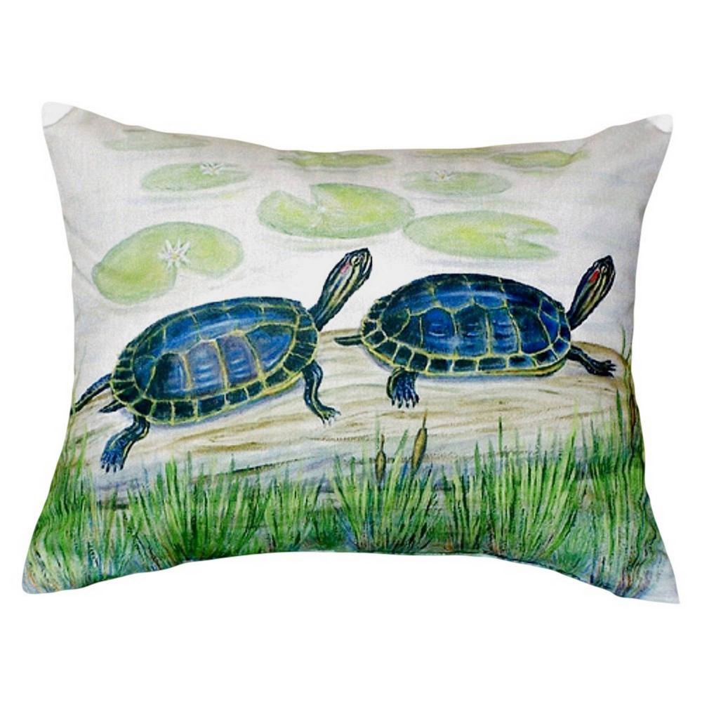 Two Turtles Small No-Cord Pillow 11x14. Picture 1